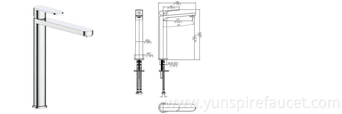 high raised basin tap